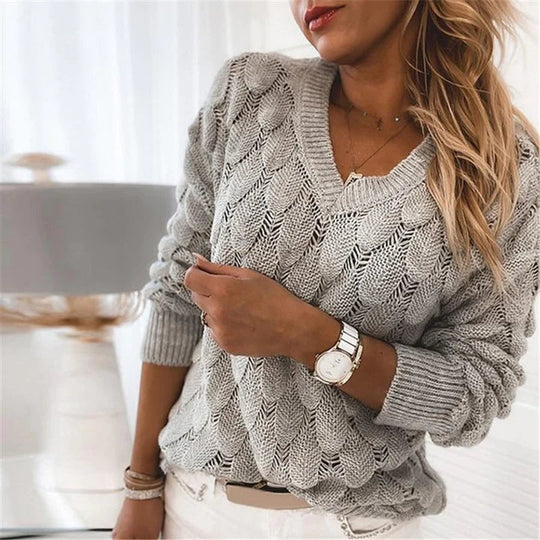 V-neck Sweater Knitted for Women