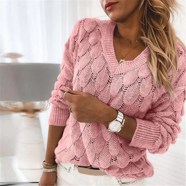V-neck Sweater Knitted for Women