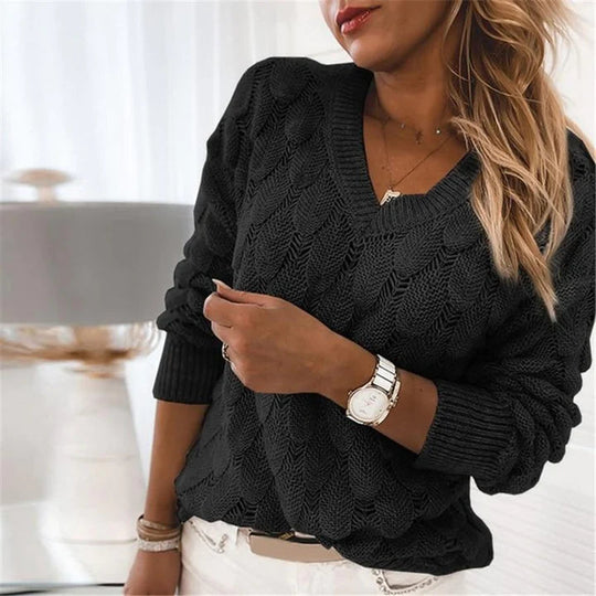 V-neck Sweater Knitted for Women