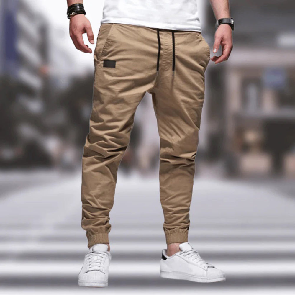 Noah Tapered Fit Jogger Pants | Drawstring Waist Elastic Cuffs Jogger Pants