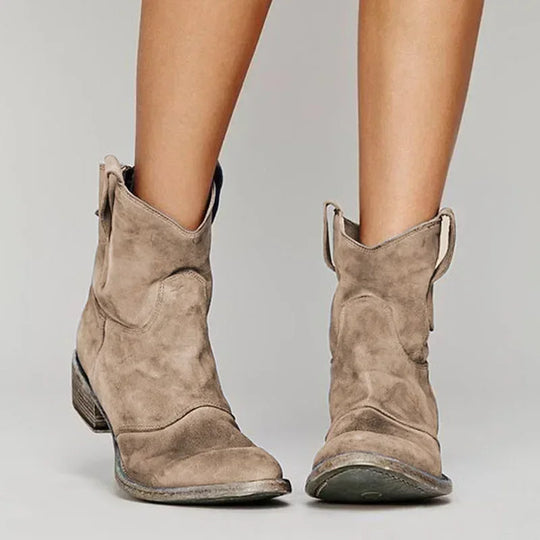 Isla Ankle-Length Cowboy Boots | Stacked Heel Cowboy Boots
