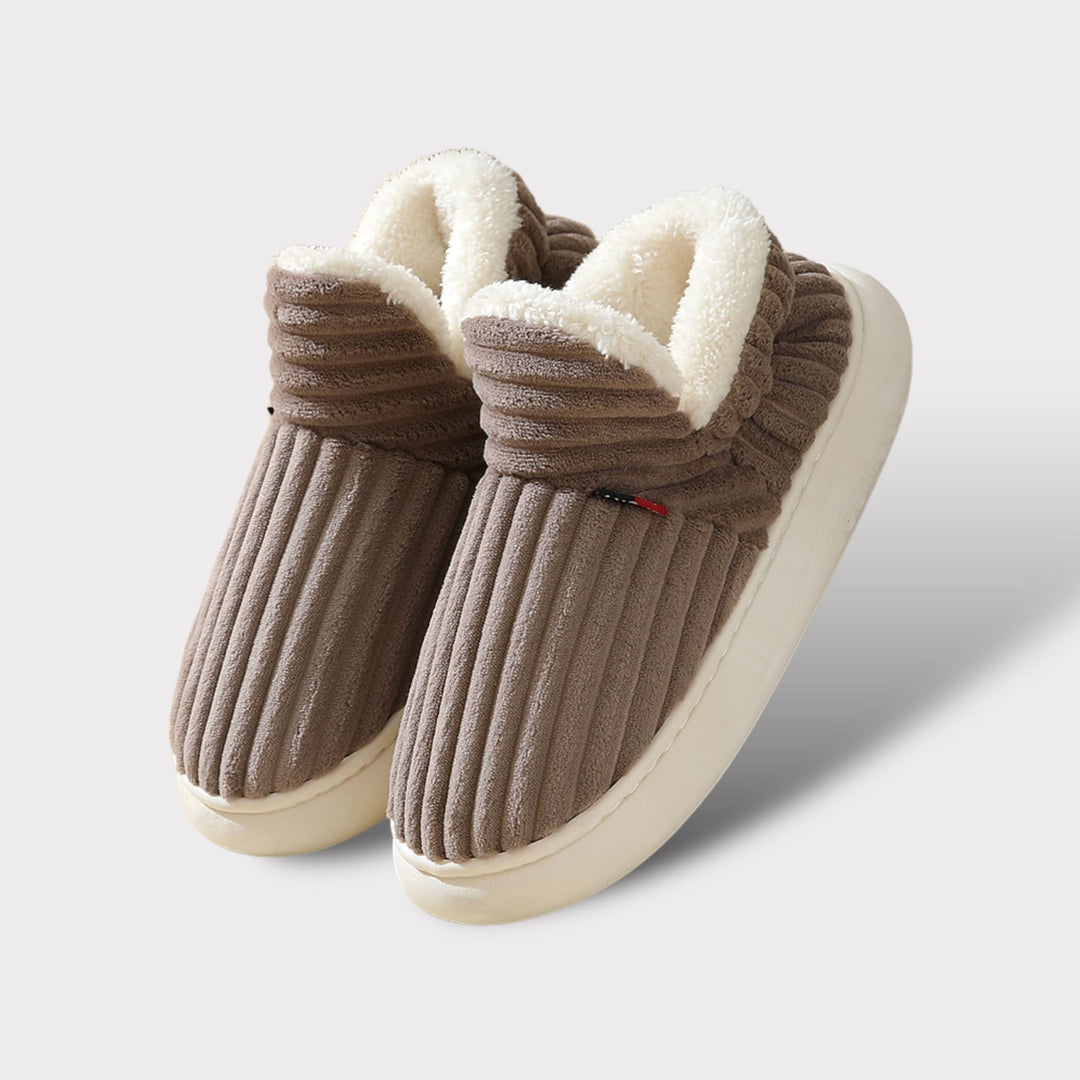 Freya Bootie Style Slippers | Ribbed Fleece Lined Slippers