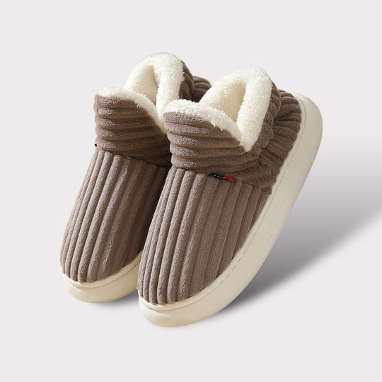 Freya Bootie Style Slippers | Ribbed Fleece Lined Slippers