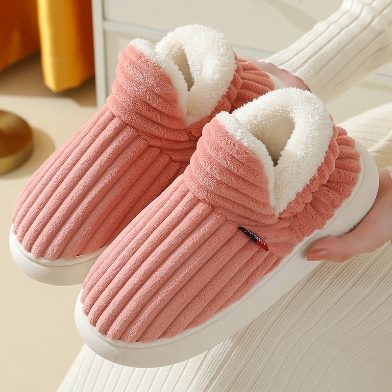 Freya Bootie Style Slippers | Ribbed Fleece Lined Slippers