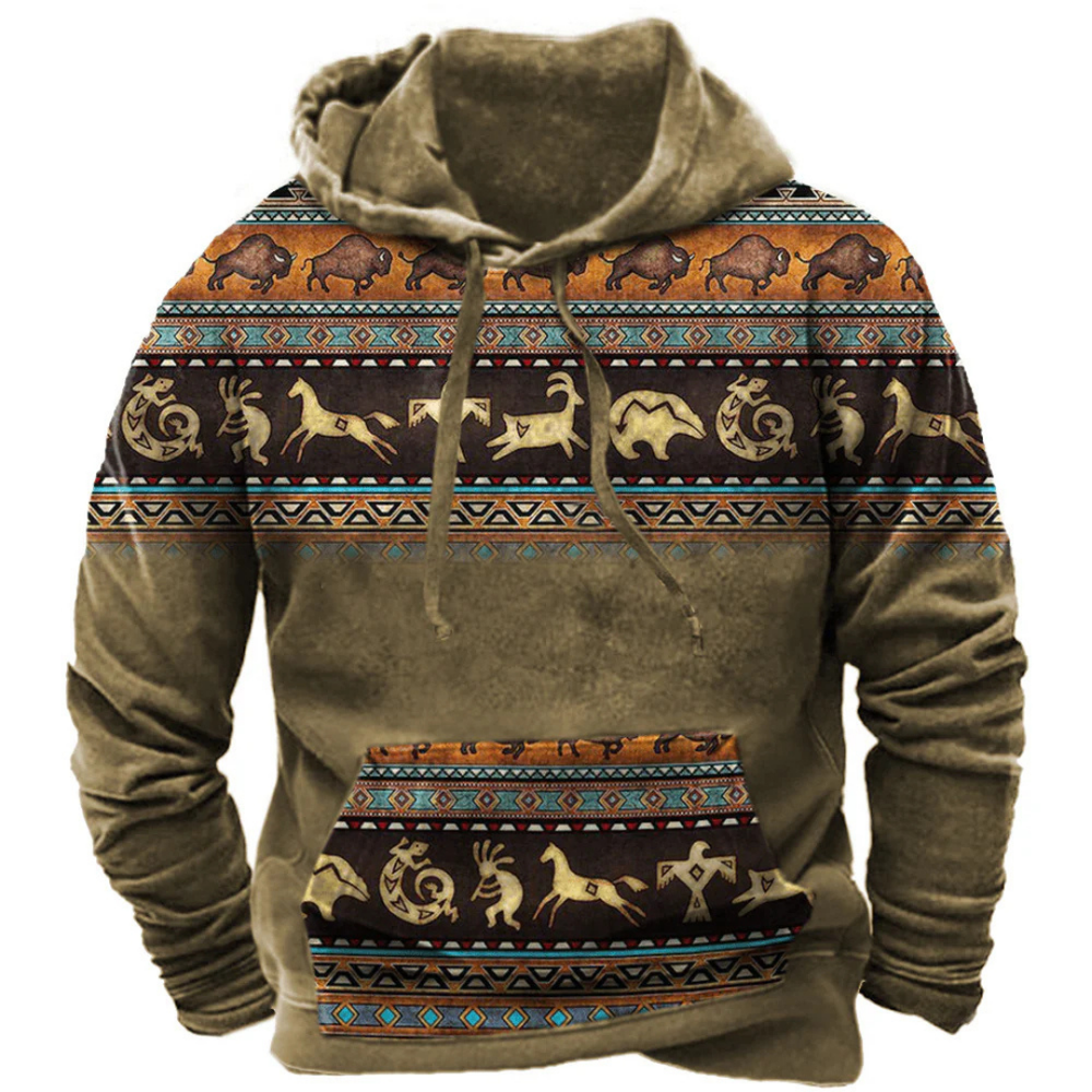 Warm Printed Hoodie for Men