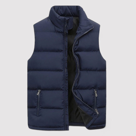 Warm Vest with Stand-Up Collar for Men