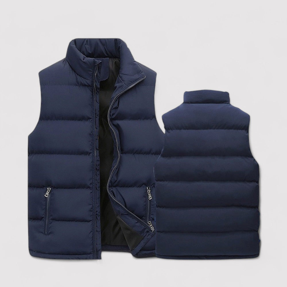 Warm Vest with Stand-Up Collar for Men