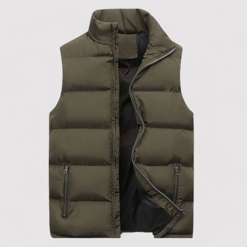 Warm Vest with Stand-Up Collar for Men