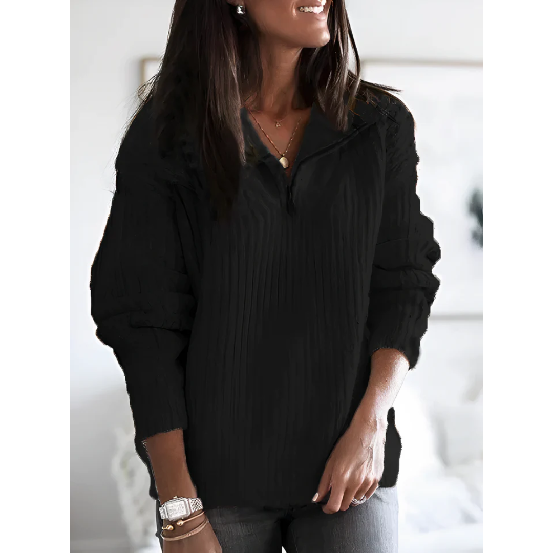 Warm Winter Sweater with Zipper for Women