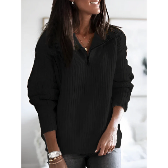 Warm Winter Sweater with Zipper for Women
