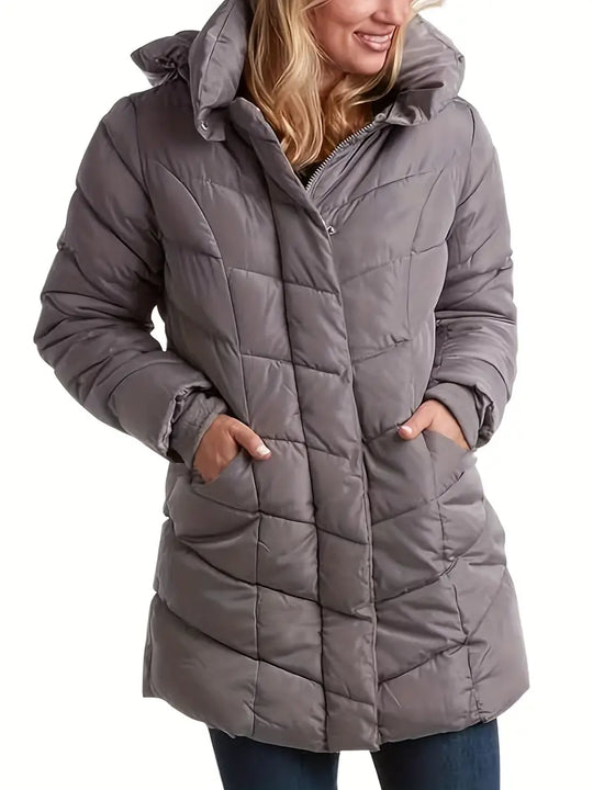 Jemélite | Veste matelassée oversize en peluche avec capuche